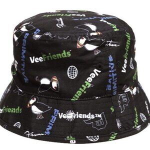 Primitive x VeeFriends Collab Productive Puffin Black Bucket Hat One Size Gary V